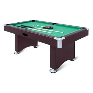 6 Foot Pool Table brown/green