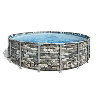 Bestway 18ft.Power Steel Round Above Ground Pool with Stone Effect & Accessories (SP 780)