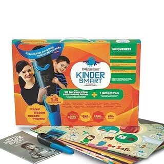 Kinder Smart Interactive Learning Series with Talking Pen | Set of 18 Multi Sensorial Educational Posters for Preschool Kids Age 3 to 6 Years with Words Sounds Facts and Interactions