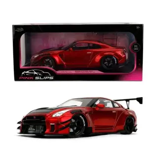 Pink Slips Nissan GT-R R35 LB Kit 1.5 Red & Black 1:18 Diecast Model Car