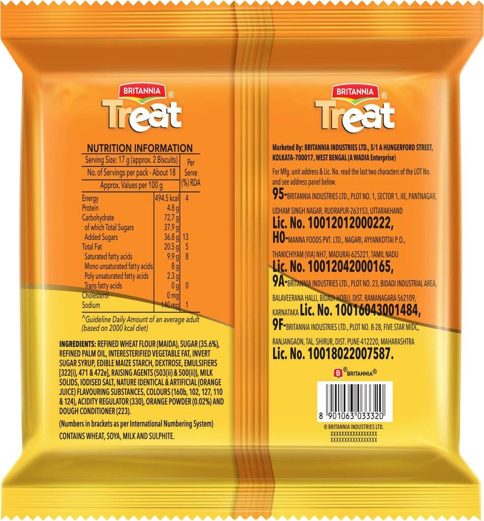 Treat Orange Creme Biscuits (3U X 103G)