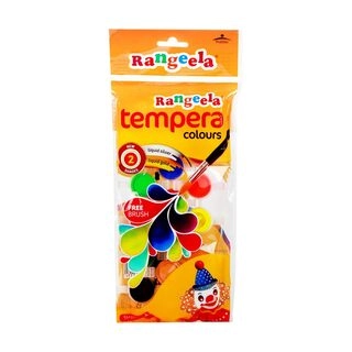 Rangeela Tempera Colours 12 Tubs +Free Brush