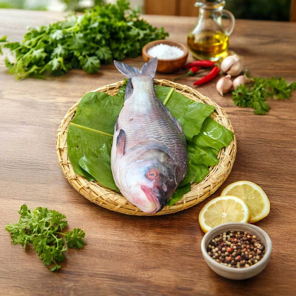 Local Katla Whole - Gada Peti Pcs+Round Pcs, Head 2 Split & With Tail