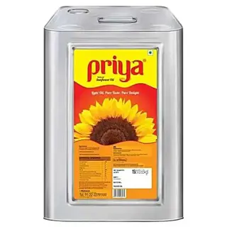 Priya Sunflower Oil 15L Tin
