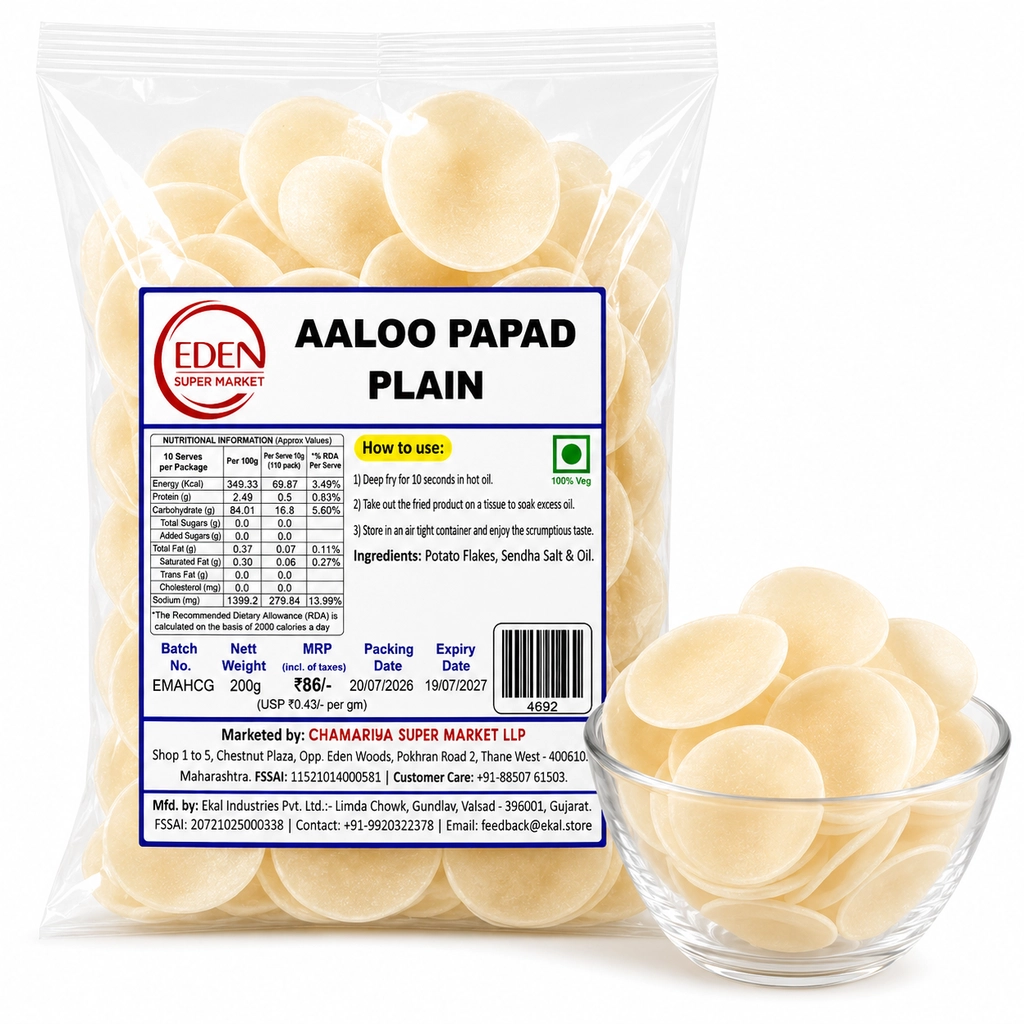 Aaloo Papad Plain 200Gm