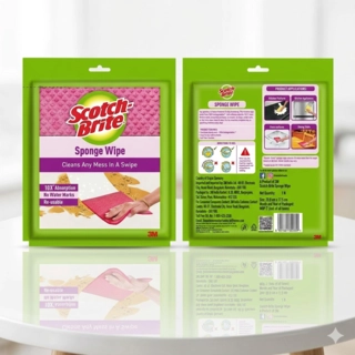 Scotch.Wipe Sponge{1Pc}1Pkt