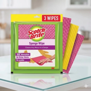 Spong Wipe{3Pc}1Pkt