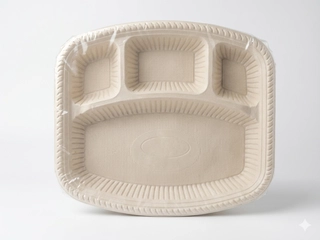 Corn 4Cup Plates{Squ}25Pc