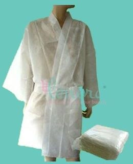 Bathrobe Half Sleeves Disposable Spunlace (Belt Attached)