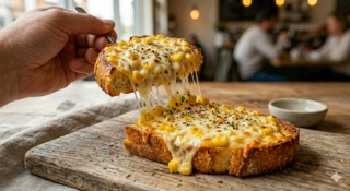 Creamy Corn Garlic Bread