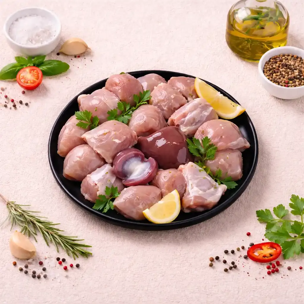 Whole Chicken Curry Cut Without Skin With Liver and Gizzard