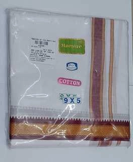 MAESTRO WHITE COTTON DHOTI 9*5