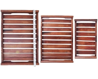 Set Of 3 Sheesham Wood Serving Trays