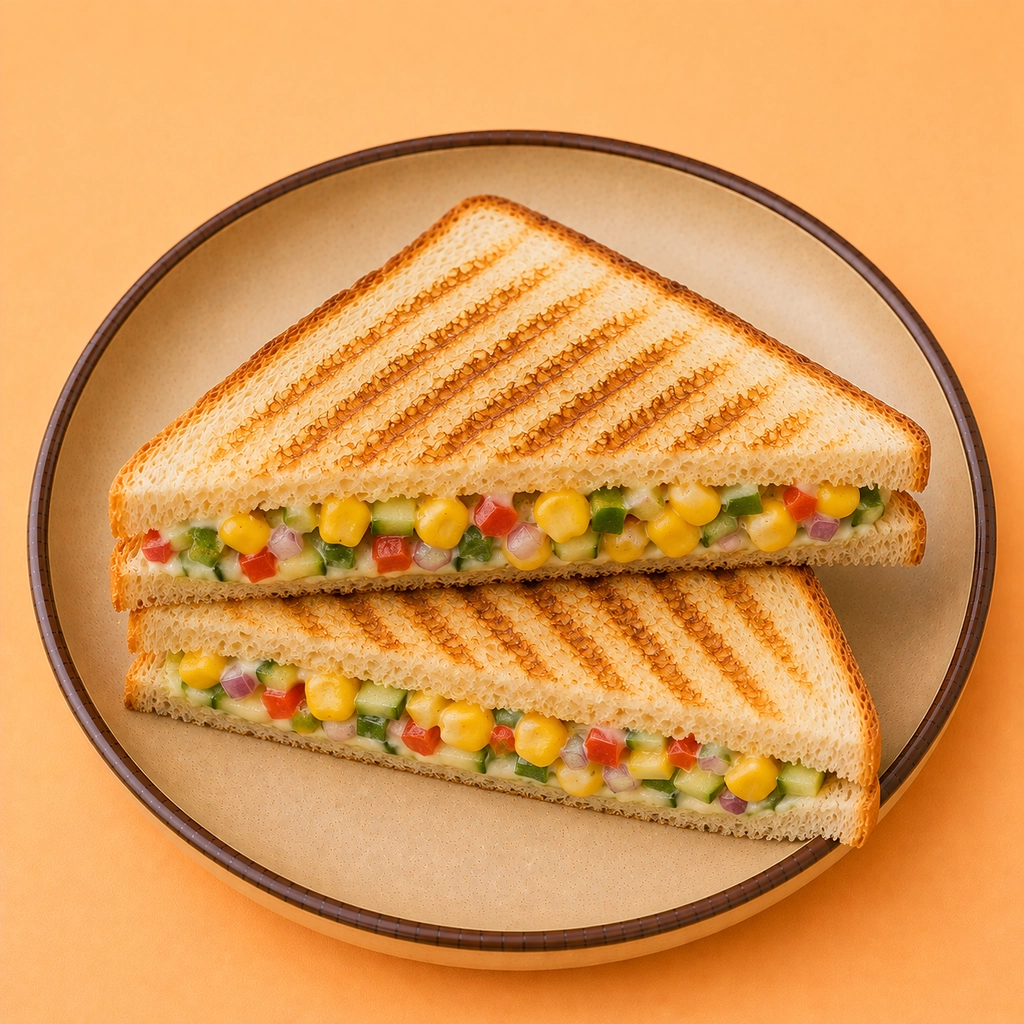 Grilled Corn Veg Sandwhich