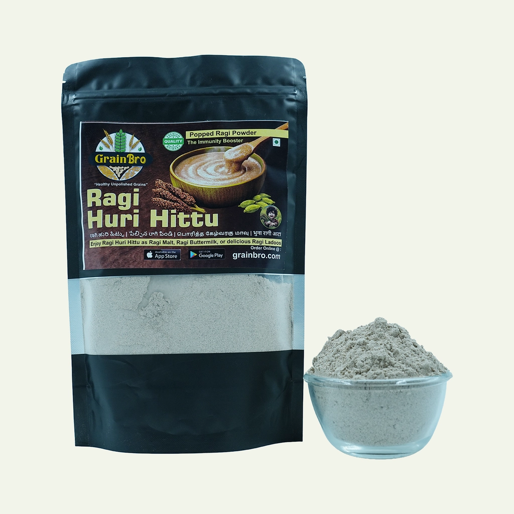 Popped Ragi Flour / Ragi Hurihittu