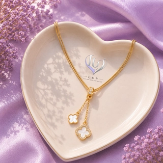 White Clover Duo Necklace