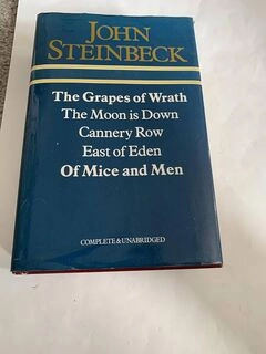 The The Grapes of Wrath, The Moon Is Down, Cannery Row, East of Eden, Of Mice and Men (hardcover, used, good condition)