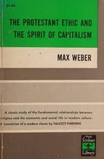 The protestant ethic and the spirit of capitalism (used,paper back,good condition)
