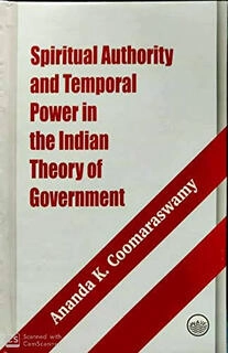 spiritual authority and temporal power in the indian theory of government (used,paper back, good condition)