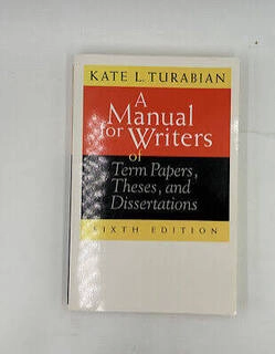 A manual for writers of term papers, theses and dissertations (used,paper back, good condition)