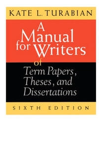 A manual for writers of term papers, theses and dissertations (used,paper back, good condition)