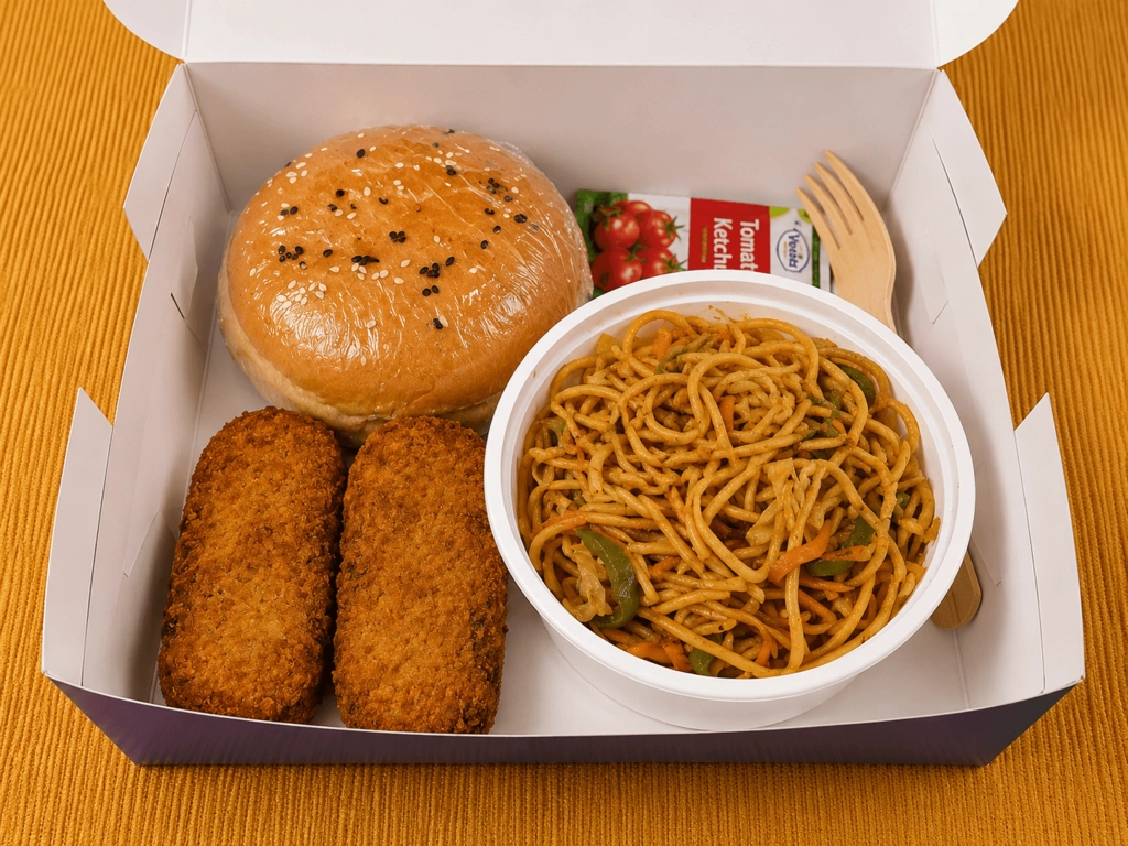 Burger,Noodles, Veg Nuggets Combo