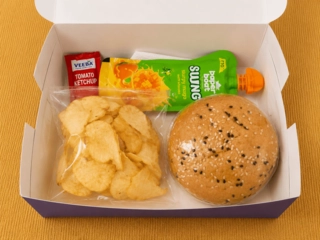 Burger,Chips, Paperboat Mango Combo