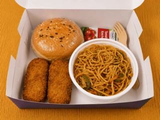Burger,Noodles, Veg Nuggets Combo