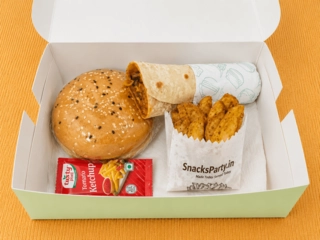 Burger,Veg Kathi Roll,Wedges Combo
