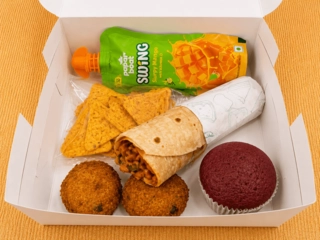 Paneer Kati Roll,Red Velvet Cupcake Combo