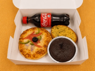 Mini Pizza,Choco Lava Cake,Garlic Bread Combo