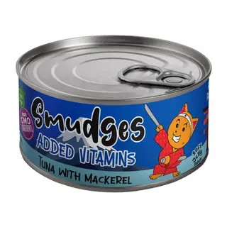 Smudges Cat Adult Canned Food in Soft Jelly Tin 80gm (Pack of 6 cans) - Tuna with Mackerel