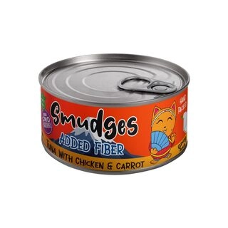 Smudges Cat Adult Canned Food in Gravy Tin 80gm (Pack of 6 cans) - Tuna with Chicken & Carrot