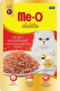 Me-O Delite Pouch Tuna with Crab Stick in Jelly