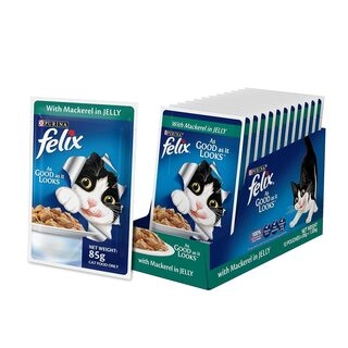 Felix As Good As It Looks Wet Food for Adult Cats|Complete and Balanced Cat Food |Mackerel Flavour