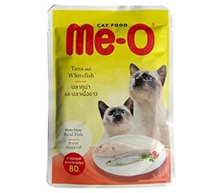Me-O Adult Cat Food, Tuna and White Fish, 80 g